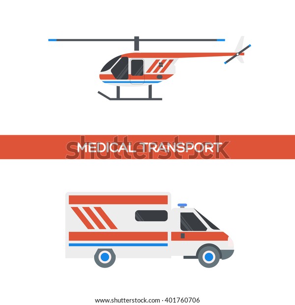 Medical Transport.\
Flat vector\
illustration.