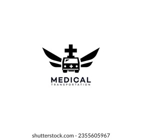medical transportation logo Design Template Vector icon