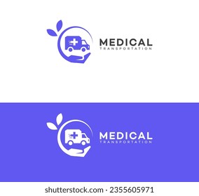 medical transportation logo Design Template Vector icon