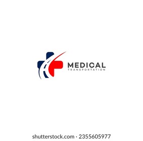 logotipo de transporte médico Icono de plantilla de diseño Vector