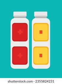 Medical treatment boxes, medical pills, virus and antibiotic