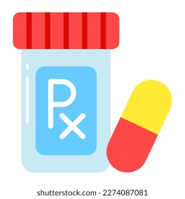 Medical treatment icon, vector trendy and beautiful medicine jar