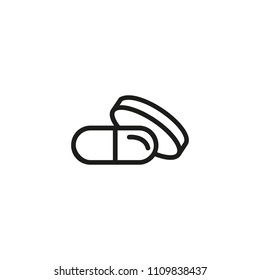 Medical treatment line icon. Pain prevention, pills, chemistry. Drugstore concept. Vector illustration can be used for topics like prescription, hospital, dose