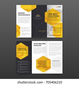 Medical tri fold brochure template Layout with icons set. Corporate tri fold leaflet modern design template.