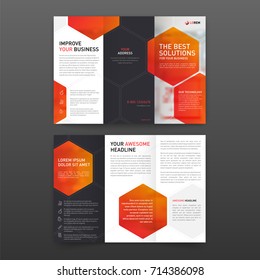 Medical Tri Fold Brochure Template Layout With Icons Set. Corporate Tri Fold Leaflet Modern Design Template.