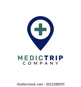 Vecino de diseño del mapa de navegación de la posición del pin de viaje médico
