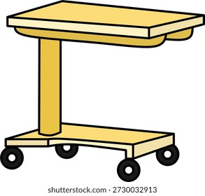 Ilustração do vetor da mesa do carrinho médico