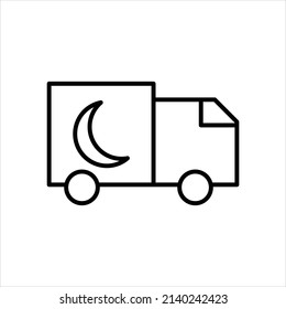 Medical truck icon on white background.