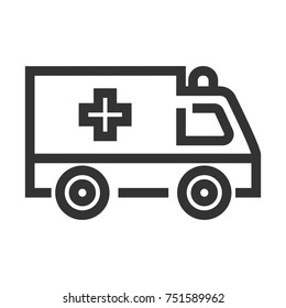 Medical truck line icon