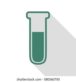 Medical Tube icon. Laboratory glass sign. Veridian icon with flat style shadow path.