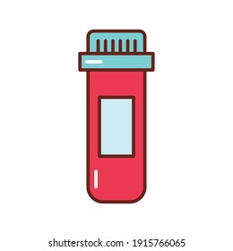 medical tube test laboratory flat icon vector illustration design