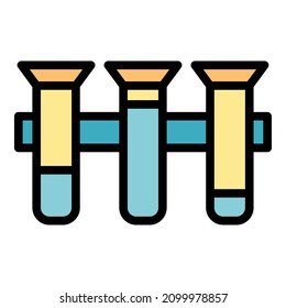 Medical tubes icon. Outline medical tubes vector icon color flat isolated