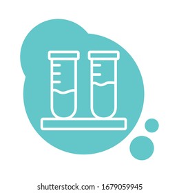 medical tubes test laboratory block style icon vector illustration design
