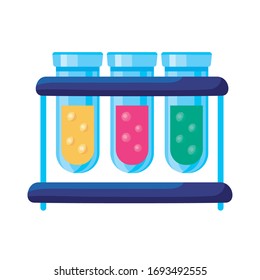medical tubes tests in base laboratory detailed style icon vector illustration design