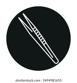 Medical tweezers line black icon. Sign for web page, mobile app, button, logo. Vector isolated button. Editable stroke.