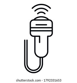 Medical ultrasound icon. Outline medical ultrasound vector icon for web design isolated on white background
