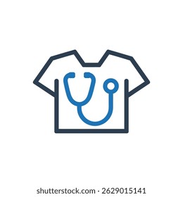 Medical Uniform Stethoscope Icon Isolated On White Background