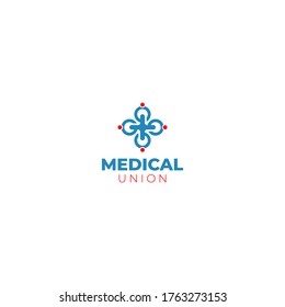 Vector de diseño de logotipo de unión médica