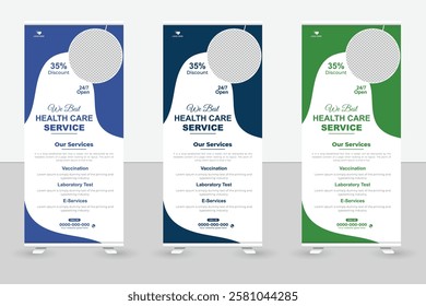 Medical unique roll up banner vector templates