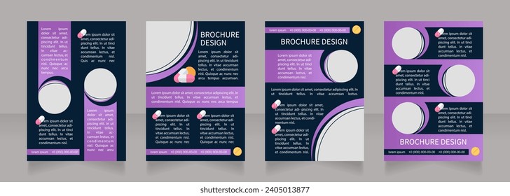 Medical university education promo blank brochure layout design. Vertical poster template set with empty copy space for text. Premade corporate reports collection. Editable flyer paper pages
