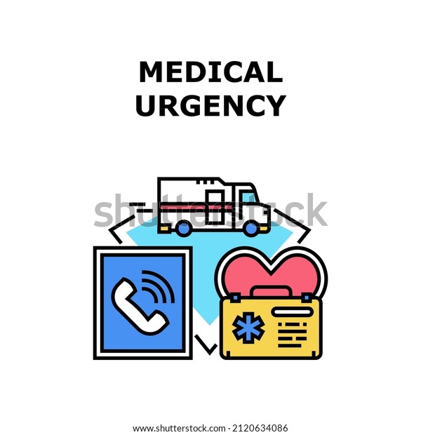 Medical Urgency health hospital emergency\
medicine clinic. pharmacy ambulance nurse care vector concept color\
illustration