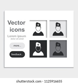 Medical user flat placed on web page template vector icon.