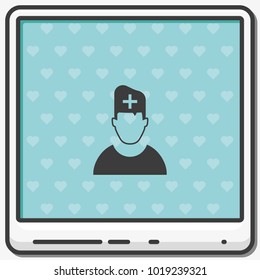 Medical user flat vector icon.