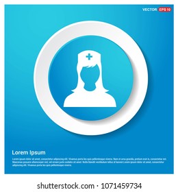 Medical user icon. Abstract Blue Web Sticker Button