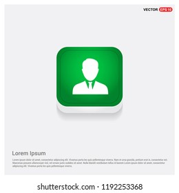 Medical user icon.Green Web Button - Free vector icon