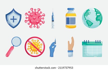 medical and vaccination icon collection
