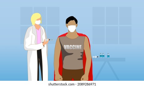 medical vaccination illustration to prevent covid infection