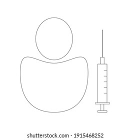 Medical vaccination line icon. Medicine vaccine sign. Pharmacy medication symbol. Quality design element. Linear style medical vaccination icon.