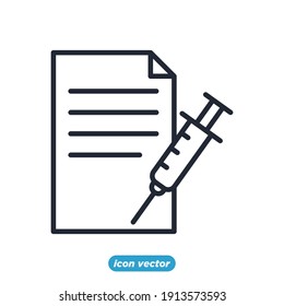 Medical Vaccine icon. Medical Syringe symbol template for graphic and web design collection logo vector illustration