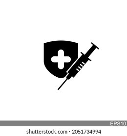 Medical Vaccine icon. Medical Syringe symbol template for graphic and web design . vector illustration