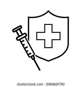 Medical Vaccine icon. Medical Syringe symbol template for graphic and web design collection logo vector illustration on white backround