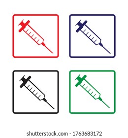 Medical vaccine injection illustration design 