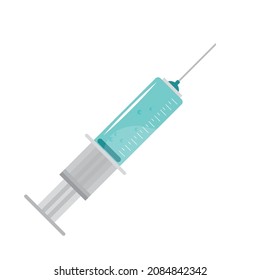 medical vaccine syringe icon flat