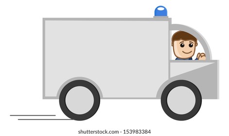 Medical Van - Medical Cartoon Vector Character