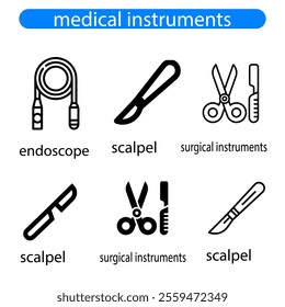 Medical vector art icon set isolated on white background for web design.
