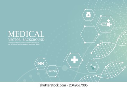 Medical vector background molecule and vaccine concept. 
