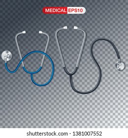 Medical vector background with stethoscope.  