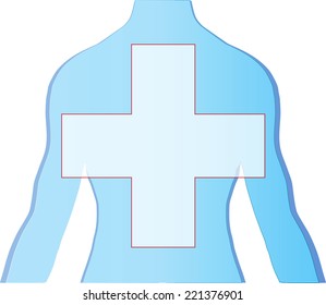 medical vector body and cross