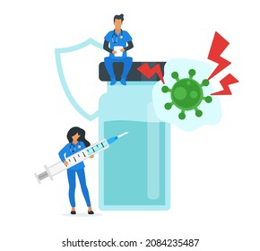 Concepto de vector médico del programa de vacunación