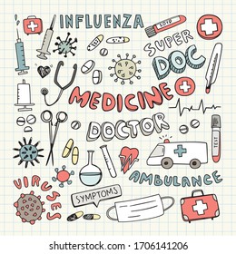 Medical Vector Doodles, Doctor Clipart, Medicine Signs 