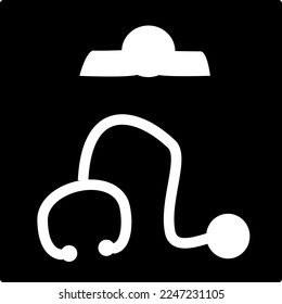 medical vector icon isolated on black background, vector illustration, vector art