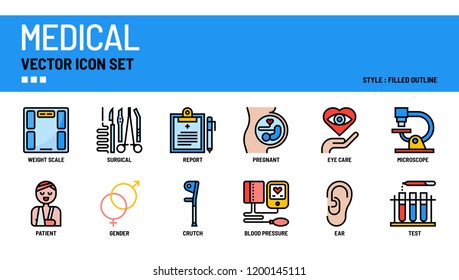 Medical vector icon set.