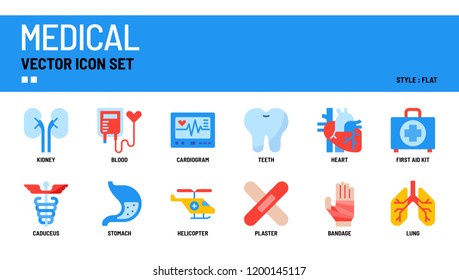 Medical vector icon set.