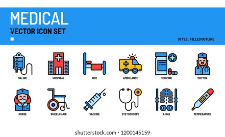 Medical vector icon set.