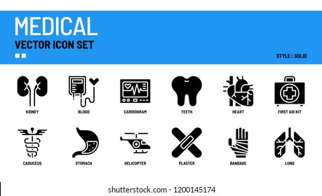 Medical vector icon set.