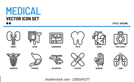 Medical vector icon set.